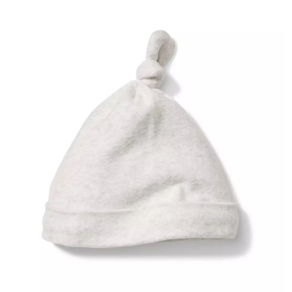 NWT Janie and Jack Pleated Sun Hat and NWT Knot Beanie White & Grey 0-3 Months - Picture 4 of 12